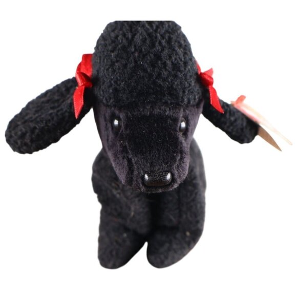 Ty Other - Ty Beanie Babies Gigi The Poodle Plush Toy Black With Red Bows 1997 Retired Rare